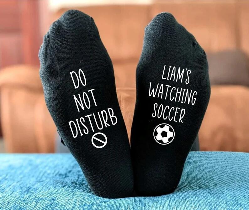 Personalized Soccer Fan Socks: Do Not Disturb, Printed Men's Football Gift