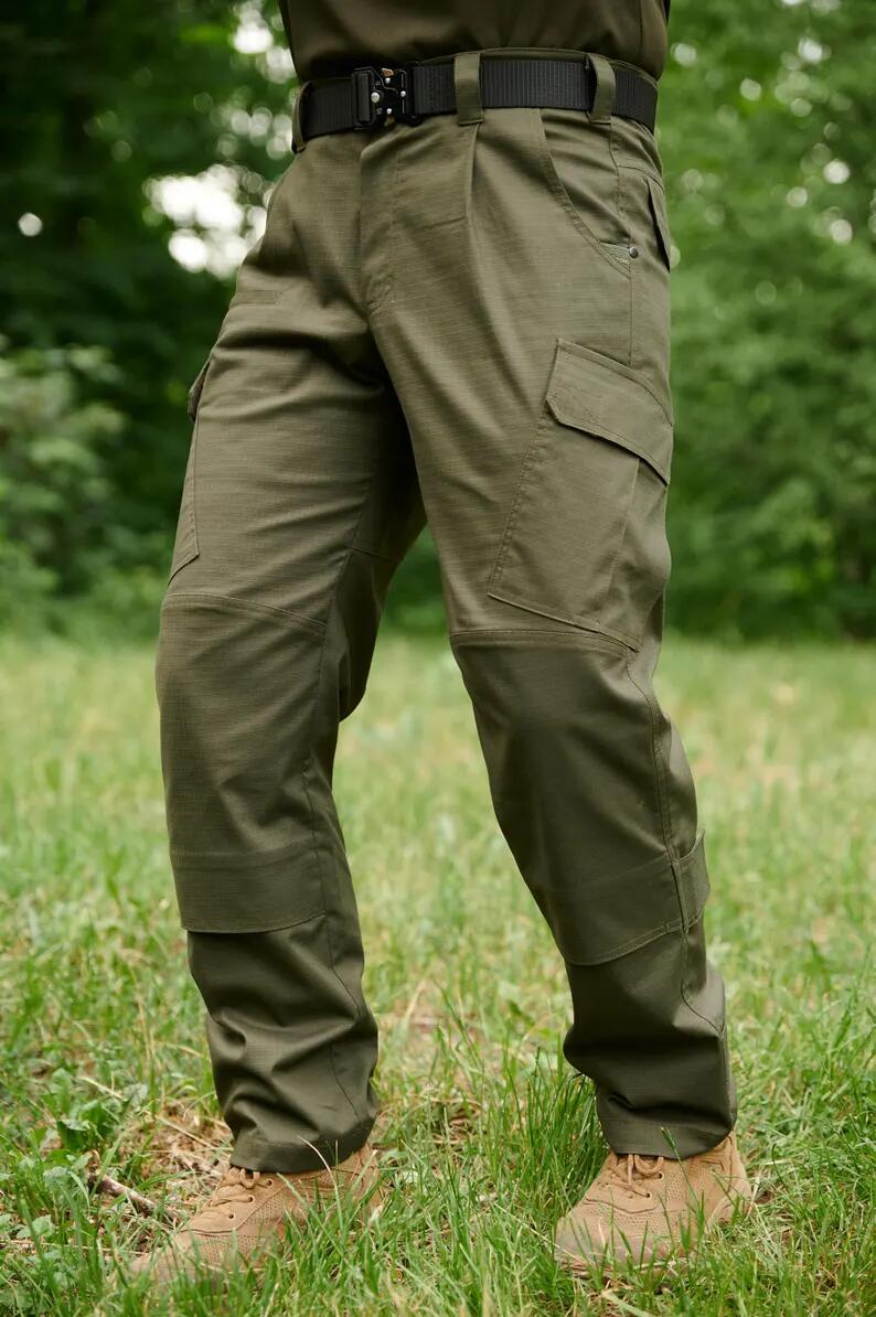 Olive Green Cargo Pants: Made-to-measure Combat Ripstop Trousers