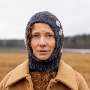 Knitting pattern Boucla Balaclava with abstract shapes - English