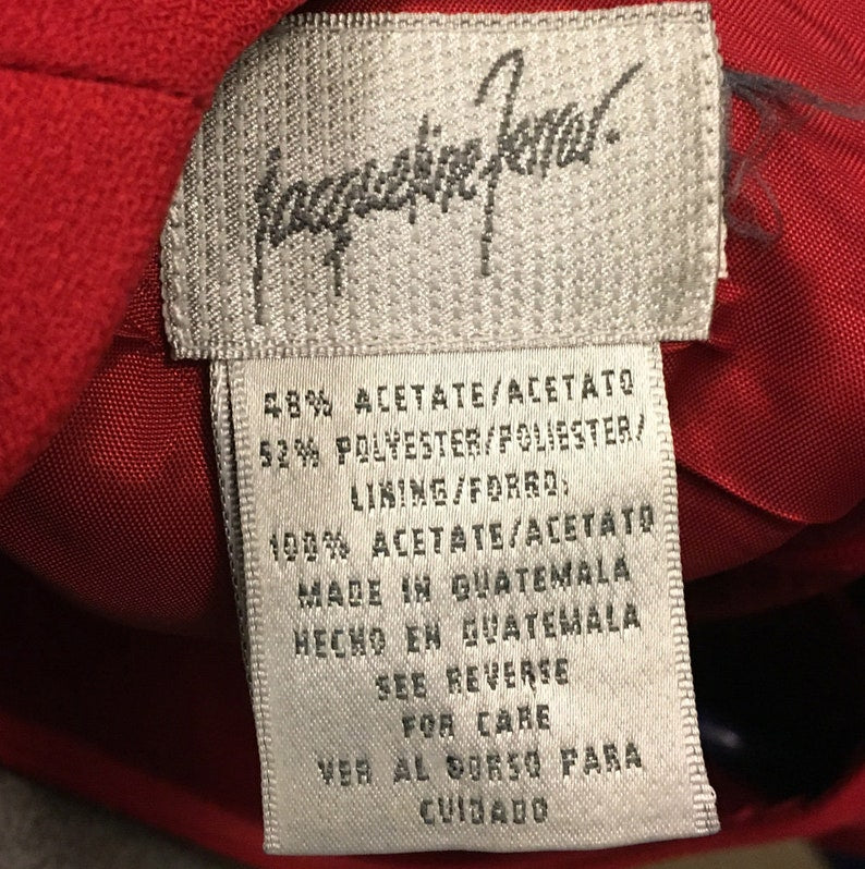 Vintage Dress, 80s Dress, Long Sleeve Dress, Red Dress, Hourglass Dress, Below the Knee Dress, Big Shoulder Dress, Fitted Waist Dress,Medium