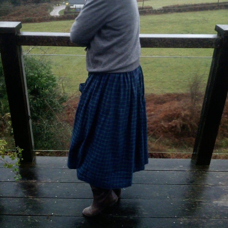 A brushed cotton tartan skirt