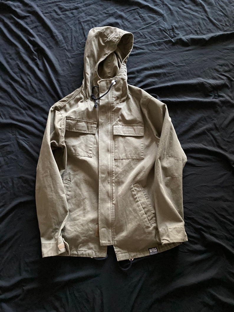 Vintage parka hood military style jacket