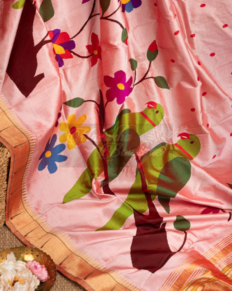 Pretty Pink Paithani Saree Saree With Stitched Blouse In Size 38-44 | Silk Mark Certified | Mayukha Boutique