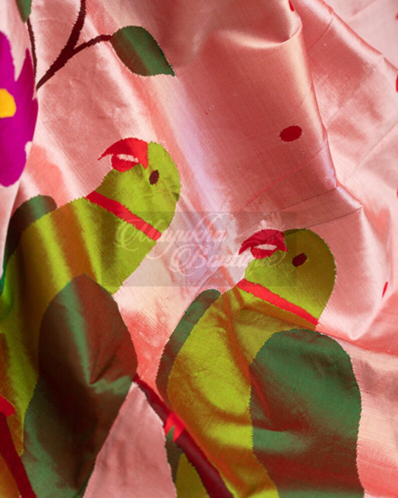 Pretty Pink Paithani Saree Saree With Stitched Blouse In Size 38-44 | Silk Mark Certified | Mayukha Boutique