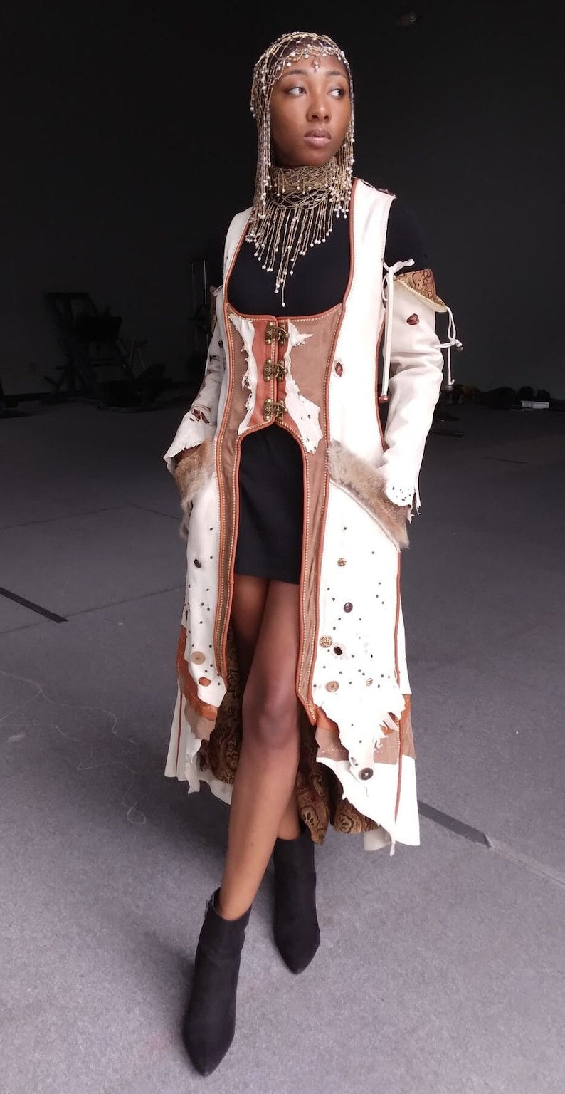 SteamPunk Leather Wearable Art Coat