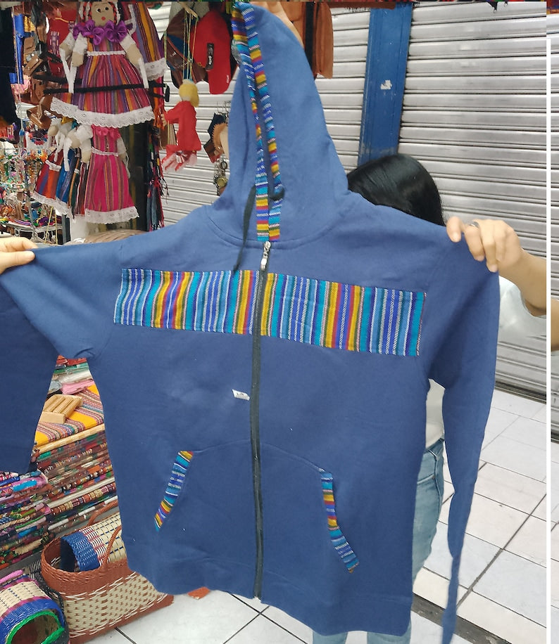 HOODIE-6 One Exotic Guatemalan Hoddie from Chichicastenango