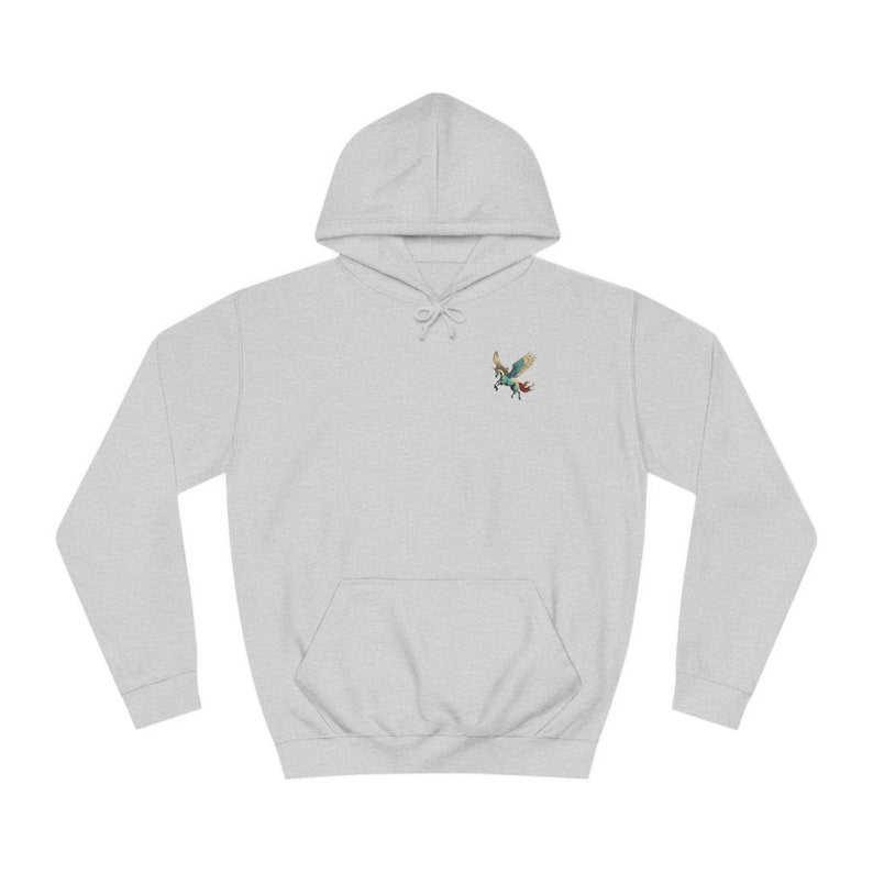 Mythical Pegasus Graphic Hoodie: Winged Horse Back Design