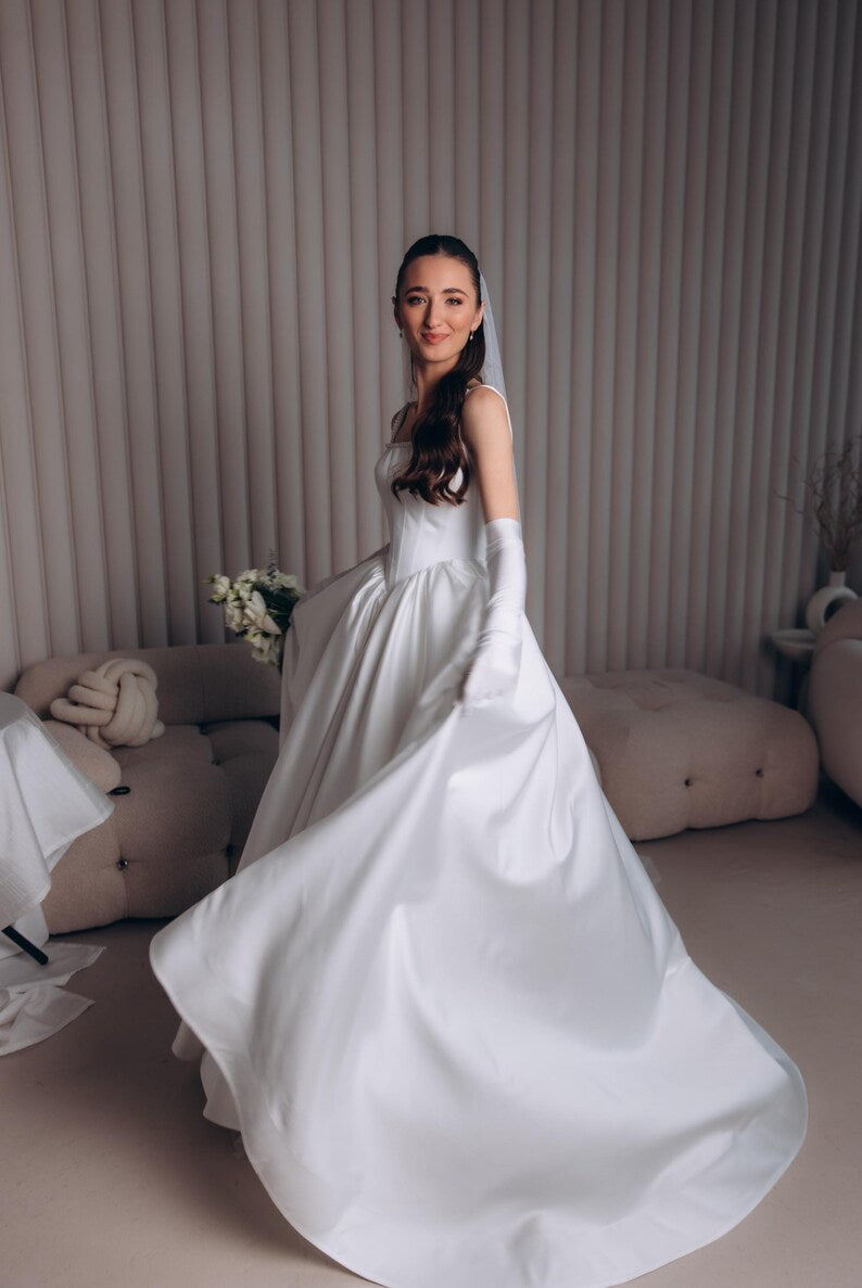 Basgue Waist Bridal Gown A-line wedding dress