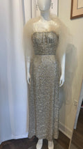 Spectacular Metallic Beaded Couture Gown by Oscar De La Renta