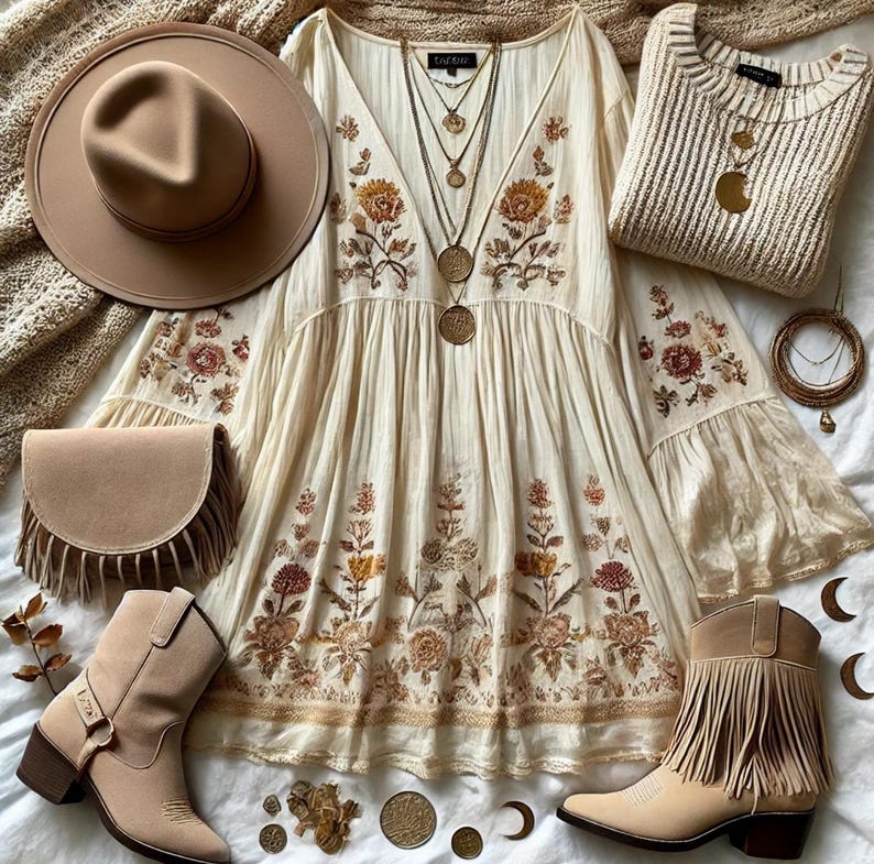 Boho Chic Style Box: Sustainable Bohemian Clothing Accessories - Size large