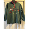 Vtg Karen Scott Ugly Christmas Holiday Festive Sweatshirt Santa Snowmen Buttons