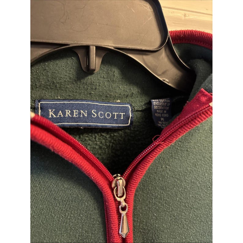 Vtg Karen Scott Ugly Christmas Holiday Festive Sweatshirt Santa Snowmen Buttons