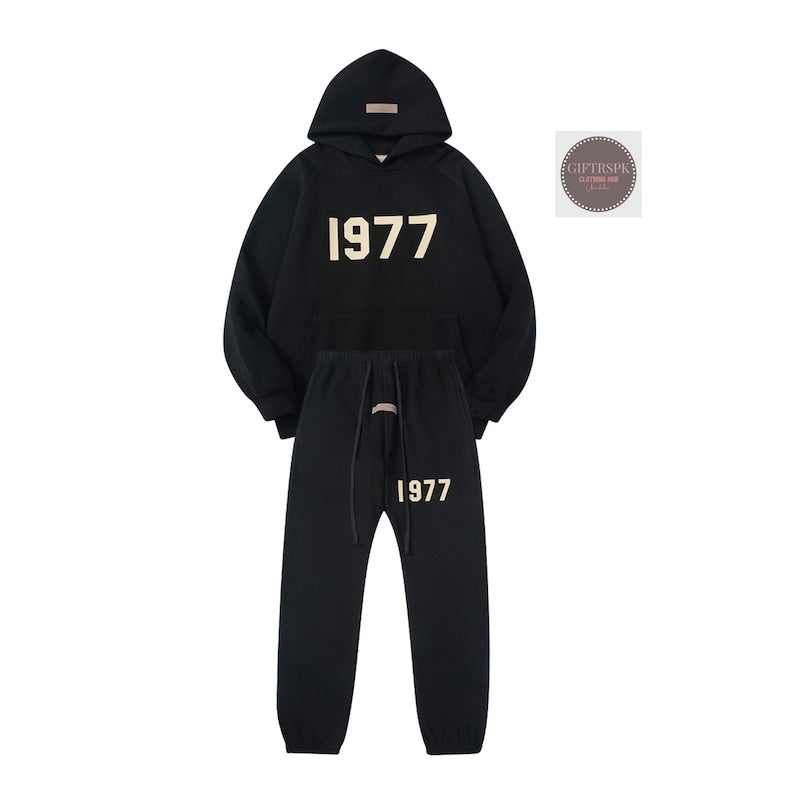 Unisex Cotton Tracksuit Pullover Hoodie and Sweatpant Essentials Clothing
