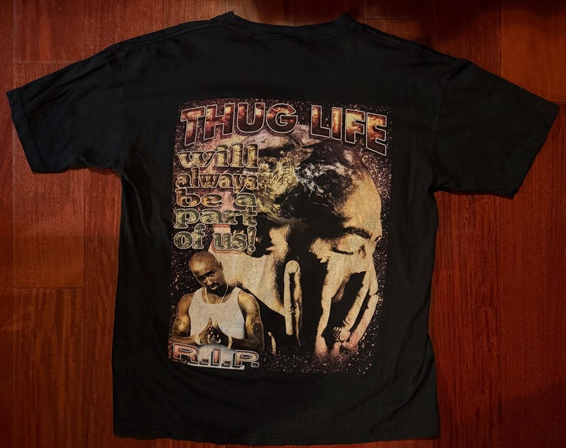 2Pac In Memory of Tupac Thug Life Will Always Be A Part US Vintage T-Shirt in 1996