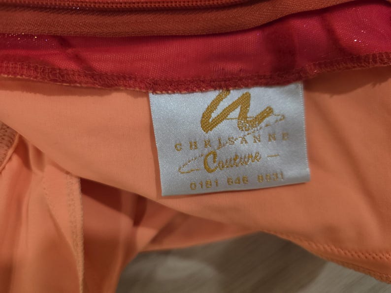 Chrisanne Couture Standard Ballroom Dress – Red & Gold – Fully Stoned – Adult Size S/M