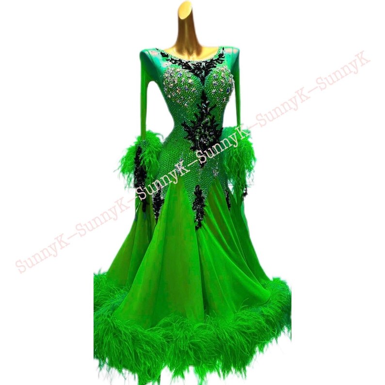 Handmade Ballroom Dance Dress: Custom Waltz Tango Foxtrot Gown