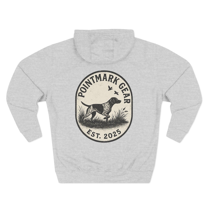 GSP Pointer Dog Three-Panel Fleece Hoodie | Pointing Dog Graphic